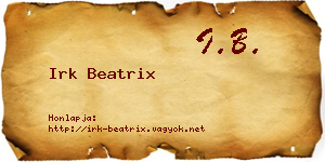 Irk Beatrix névjegykártya