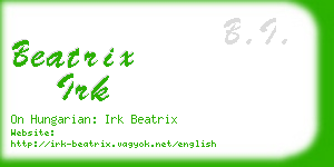 beatrix irk business card